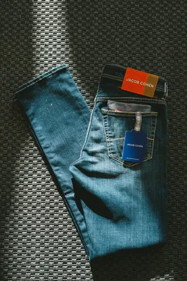 Slim Fit Bard Jeans - Paint Detail Distressed Blue