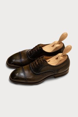 Handcrafted Leather Cap Toe Oxford Shoes