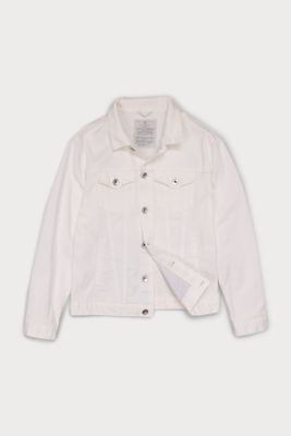 Denim Button Trucker Jacket - White