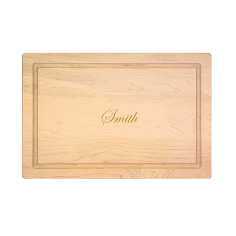 Maple Leaf at Home - 18 Personalized Rectangle Wood Cutting Board