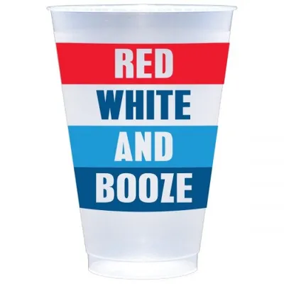 Red White and Booze Large Frost Flex Cups