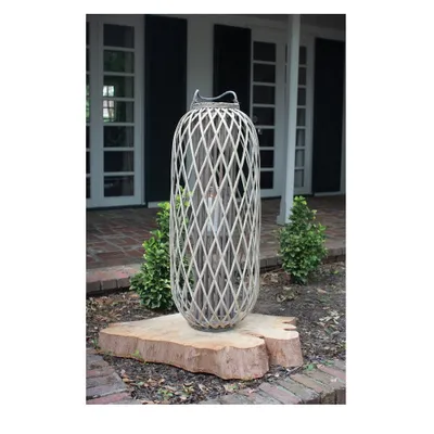 Extra Large Tall Grey Willow Lantern