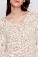 Solid tape yarn sweater