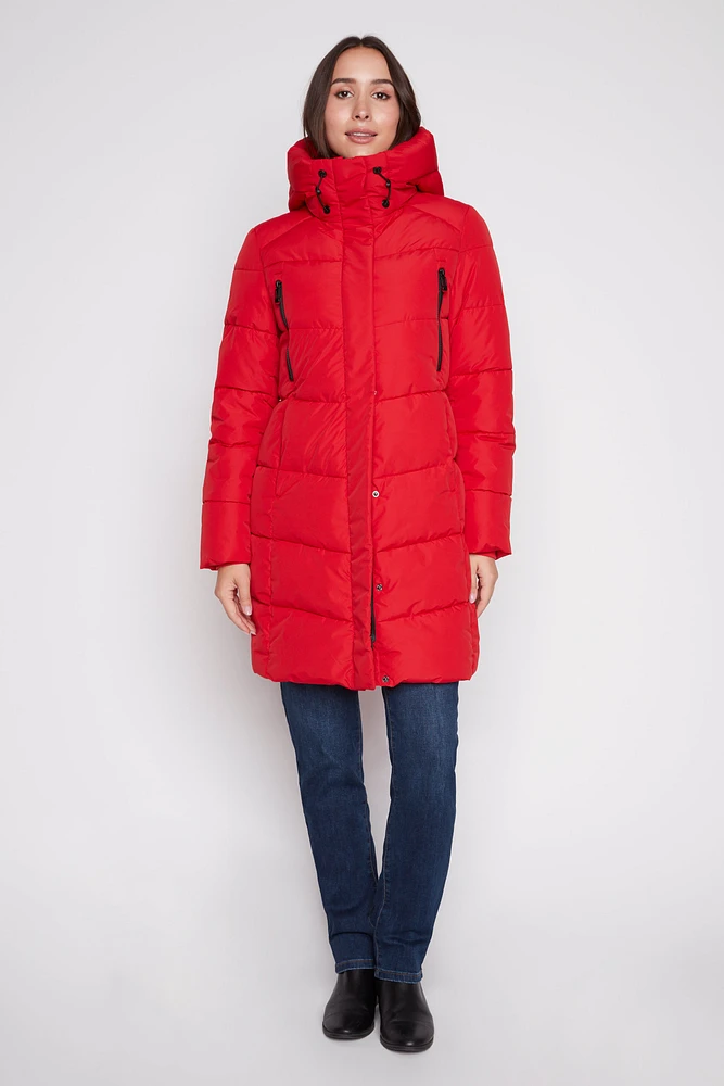 Quilted polyfill jacket with hood