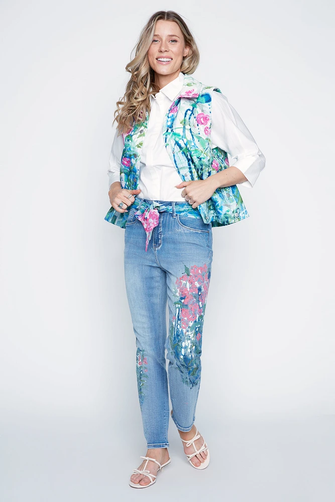 Floral print vest