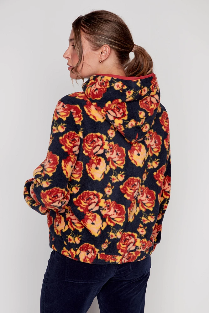 Floral polar fleece jacket