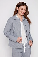 Stripe bengaline jean style jacket