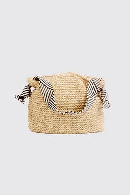 Le sac fourre-tout au crochet avec poignée contrastée