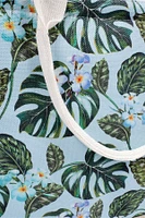 Leaf print summer tote