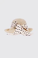 Le chapeau de paille avec ruban à pois