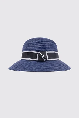 Chapeau de paille avec ruban bicolore