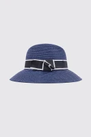Chapeau de paille avec ruban bicolore