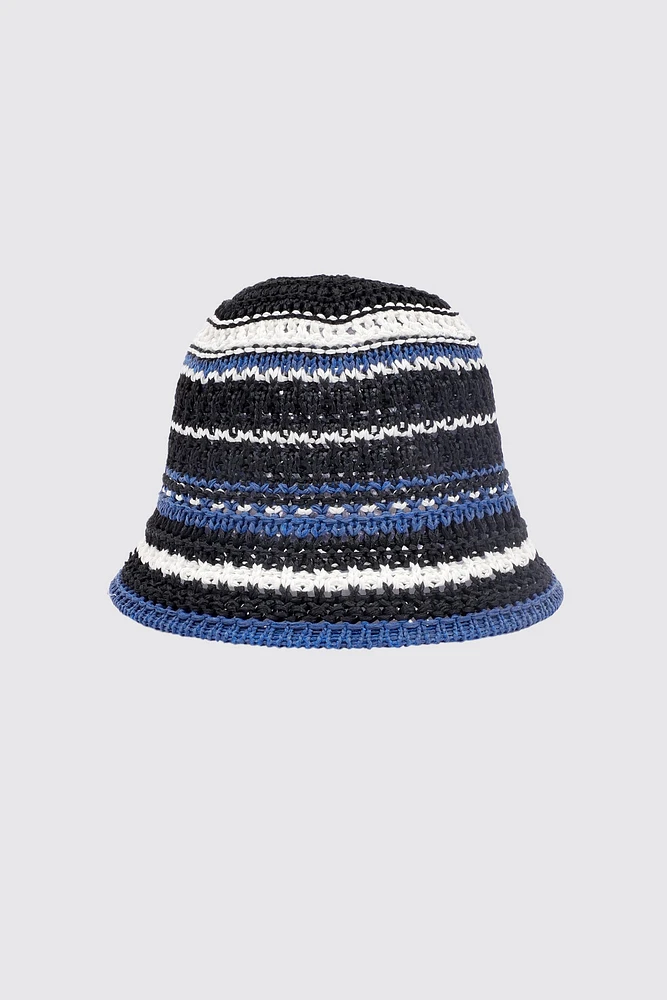 Striped straw hat