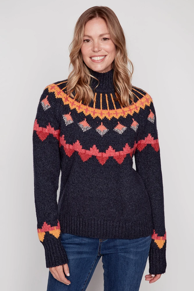 Le pull de ski en mélange coton