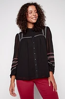 La blouse en georgette brodée