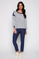 Boat neck stripe top