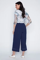 Wide leg crinkle gauze capri