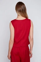 Linen blend vest