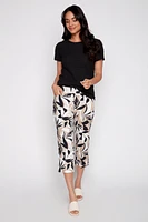 Straight leg printed capri