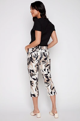 Straight leg printed capri