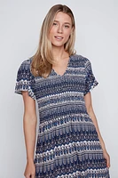 Ruched printed maxi dress
