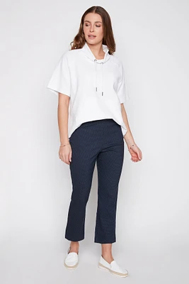 Flare leg jacquard capri