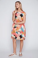 Geo print linen dress