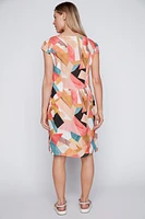 Geo print linen dress