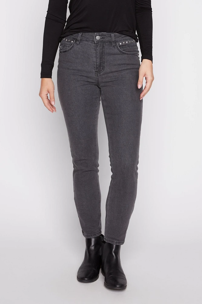 Stud detail straight leg jean