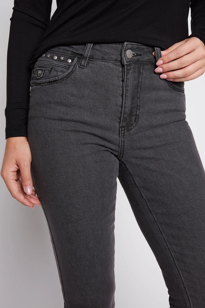 Stud detail straight leg jean