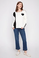 Heart and drawstring detail sweater