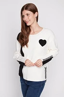 Heart and drawstring detail sweater