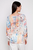 Floral crochet sweater