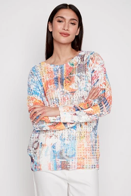 Floral crochet sweater