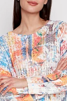 Floral crochet sweater