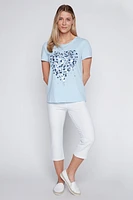 Foil heart cotton t-shirt