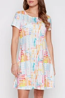 Abstract design rhinestone detail dress