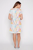 Abstract design rhinestone detail dress