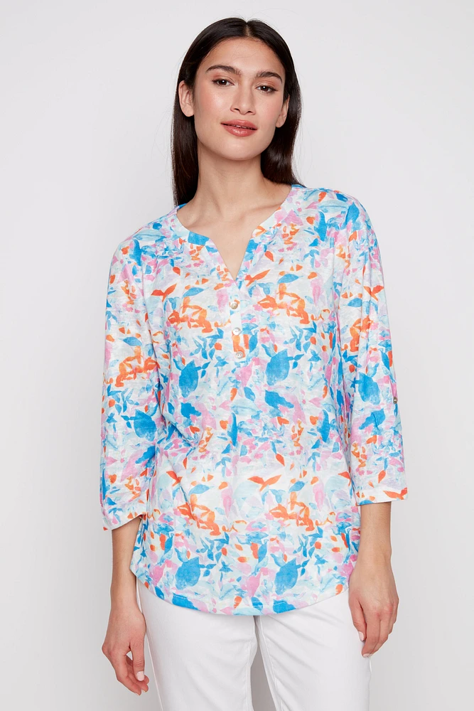 Henley tropical design top