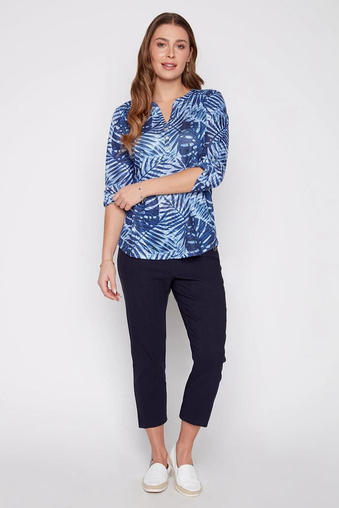 Henley abstract design top