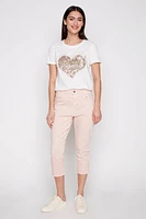 Cotton denim capri