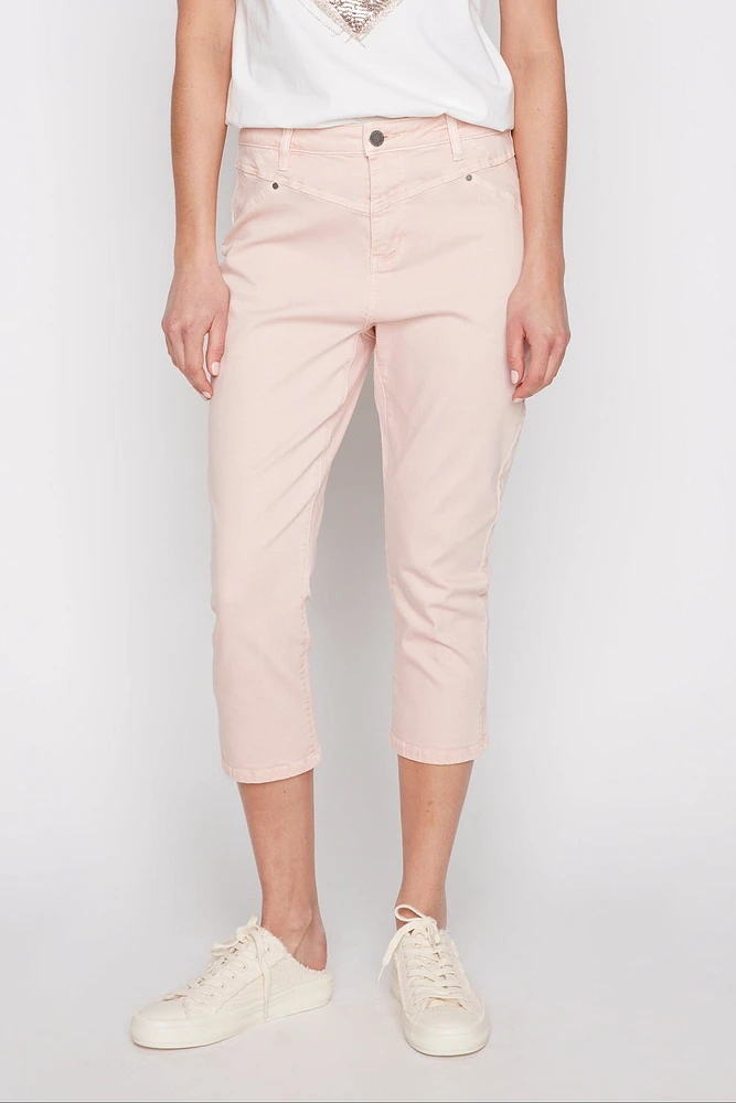 Cotton denim capri