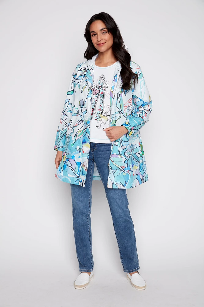 Border design raincoat