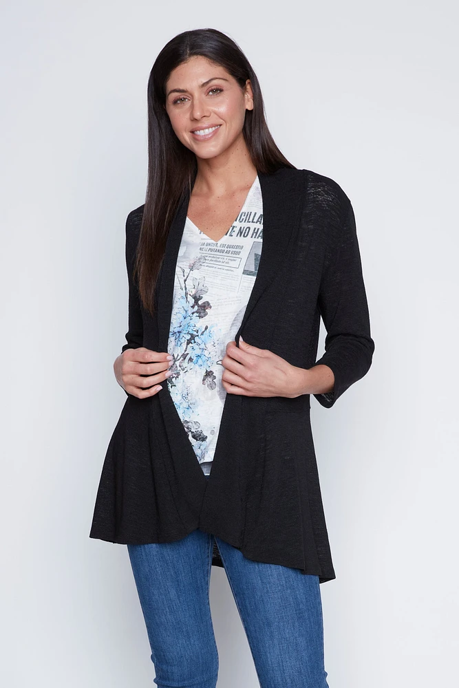 Asymmetric hem cardigan