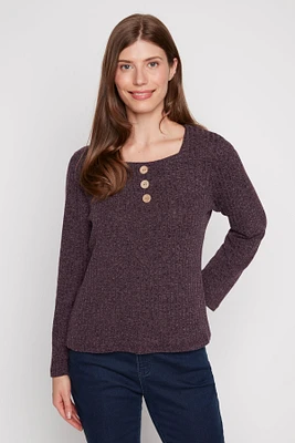 Square neck solid rib top