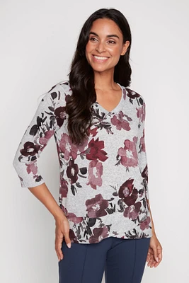 Layered hem floral top