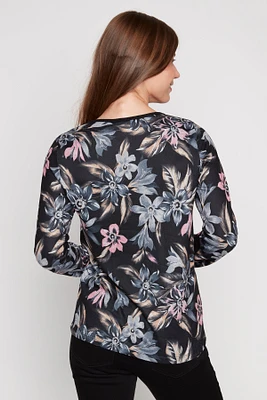 Floral keyhole top