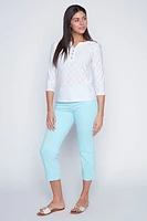 Eyelet henley top