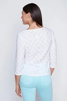 Eyelet henley top