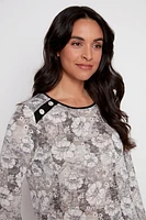 Floral print top with button detail